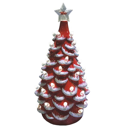 Santa's Workshop 14" NCAA College Team Ceramic LED Christmas Tree By Santasworkshop in University Of Arkansas | 7" x 7" x 14" | Michaels®